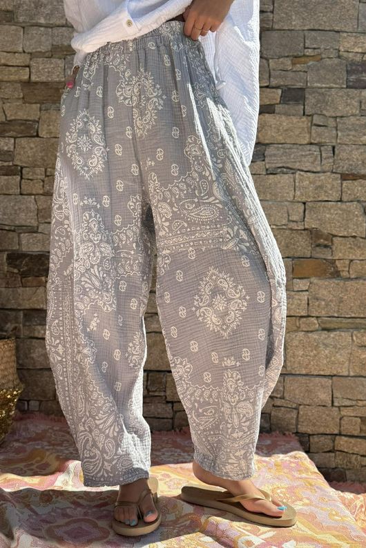 Hush Pillow Cotton Bandana B Classic Barrel Pant Cloud Grey